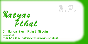 matyas plhal business card